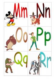 English worksheet: Alphabet with Disney (part 3)