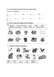 English worksheet: mini quiz