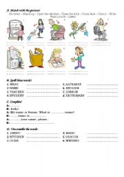 English Worksheet: imperatives and more