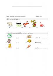 English worksheet: animals