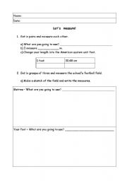 English worksheet: Measure