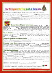 English Worksheet: HOW TO CAPTURE THE TRUE SPIRIT OF CHRISTMAS