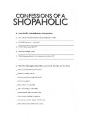 English Worksheet: Confessions of a shopaholic