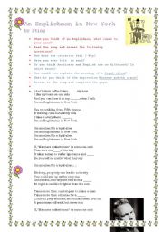English Worksheet: an engllishman in new york
