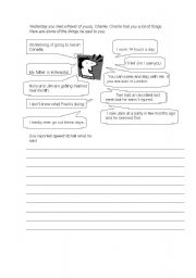 English Worksheet: Reported Speech