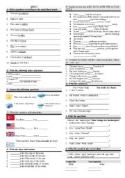 English Worksheet: A Comprehensive Quiz For Elementary Learners