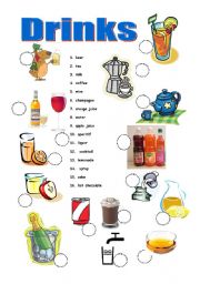 English Worksheet: Drinks