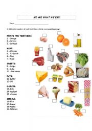 English Worksheet: Food