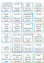LOOP GAME! Fun speaking activity, 48 cards, A3 paper, practice reading and listening to questions and answers