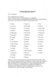 English worksheet: You and your stars