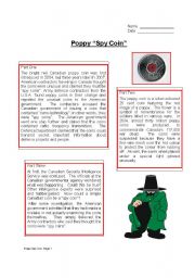 English worksheet: Poppy Spy Coin 