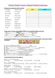 English Worksheet: Present Perfect Tense x Present Perfect Continuous