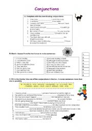 English Worksheet: Conjunctions