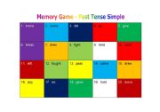 English Worksheet: Memory Game - Past Tense Simple