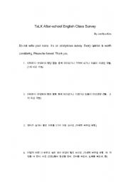 English Worksheet: talk survey