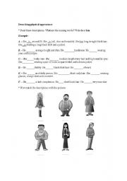 English worksheet: making descriptions