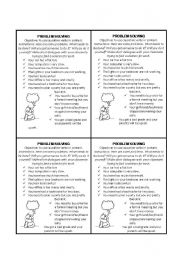 English Worksheet: Problem Solving