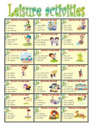 English Worksheet: Leisure Activities