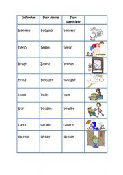 English Worksheet: Irregular verbs list 2