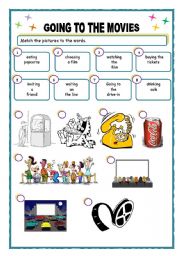 English Worksheet: going to the movies