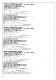 English Worksheet: Grammar exercise