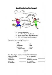 English worksheet: How often