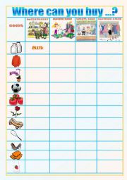English Worksheet: complete the table 