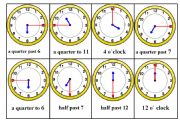 English Worksheet: Telling Time Bingo Game. Card nr. 3/6