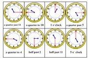 English Worksheet: Telling Time Bingo Game. Card nr. 4/6