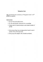 English worksheet: Navigation Tools