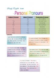 English Worksheet: Personal Pronouns