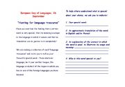 English worksheet: European Day of Languages