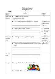 English worksheet: Scaffolding writing