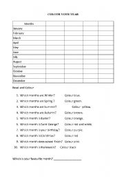 English Worksheet: months