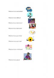 English Worksheet: daily routine
