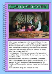 English Worksheet: Picture talk: The Carpenter