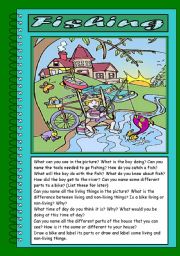 English Worksheet: Picture Talk: Fishing