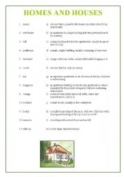 English Worksheet: Homes and houses vocabulary