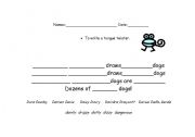 English Worksheet: Tongue Twister writing frame