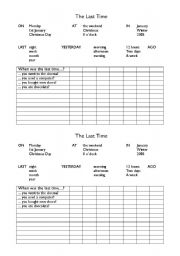 English worksheet: The Last Time