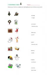 English worksheet: Christmas time vocabulary