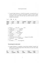 English worksheet: graver type exercises