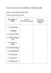 English worksheet: Food