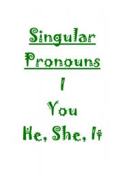 English worksheet: Singular and Plural pronouns