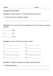 English Worksheet: Grammar Review