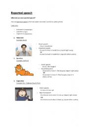 English Worksheet: Reported speech