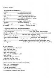 English Worksheet: present simple