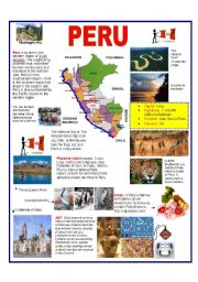 English Worksheet: RAEDING   PERU 