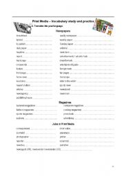 English Worksheet: Print Media