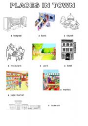English Worksheet: PLACES IN TOWN